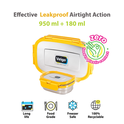 Veigo Jumbo Leakproof Lunch Box w/ Veg Box
