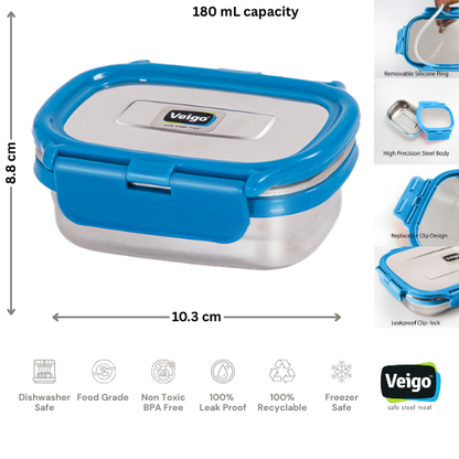 Veigo Small 180ml Container | Leakproof Steel Dabbi