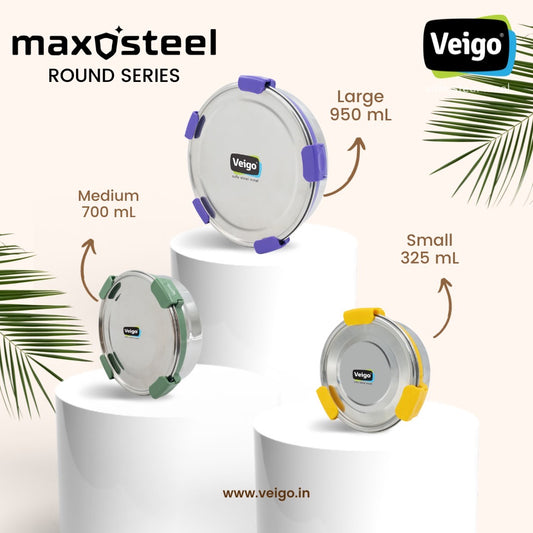 Veigo Maxosteel Round Containers