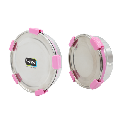 Veigo Maxosteel Round Storage Box- Set of 2