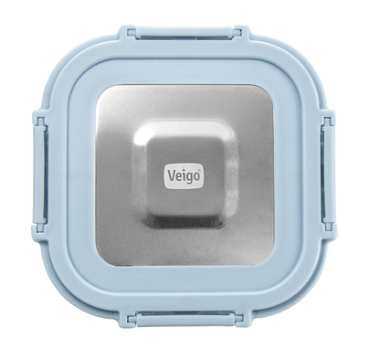 Veigo Pure and Sure | SQUARE | Borosilicate Glass Container with Stainless Steel Lid - veigolunchboxes