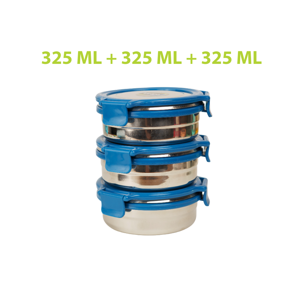 Veigo Stack of 3 Round Steel Boxes | Durable & Leakproof