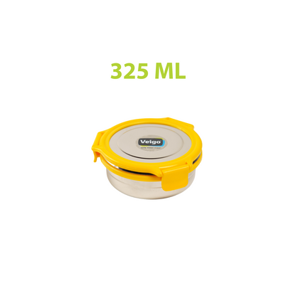 Veigo Stack of 3 Round Steel Boxes | Durable & Leakproof