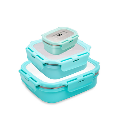 Veigo Heat-Up Lunch Box Set of 3(Large+ Medium+ Small)