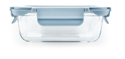 Veigo Pure and Sure series | Rectangle | Borosilicate Glass Container with Stainless Steel Lid