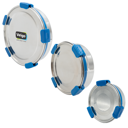 Veigo Maxosteel Round Storage Box- Set of 3