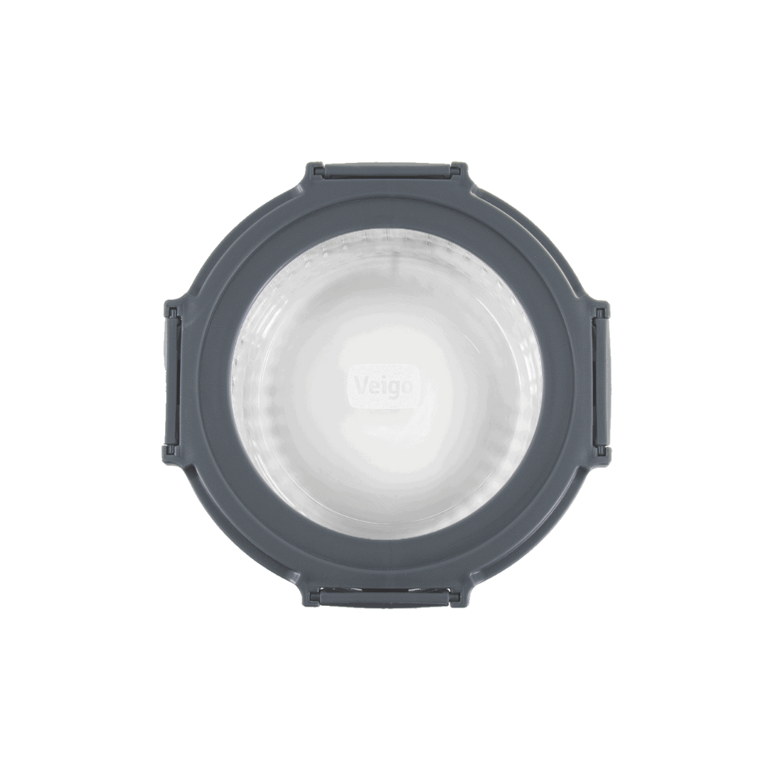 Veigo See & Serve |ROUND| Glass Container w/ Glass Lid