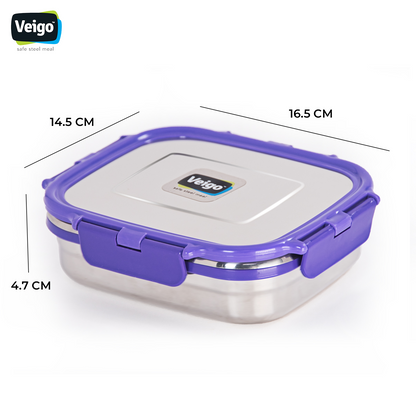 Veigo Steel Lunch Box Set w/ Fairy Pink SIP Bottle