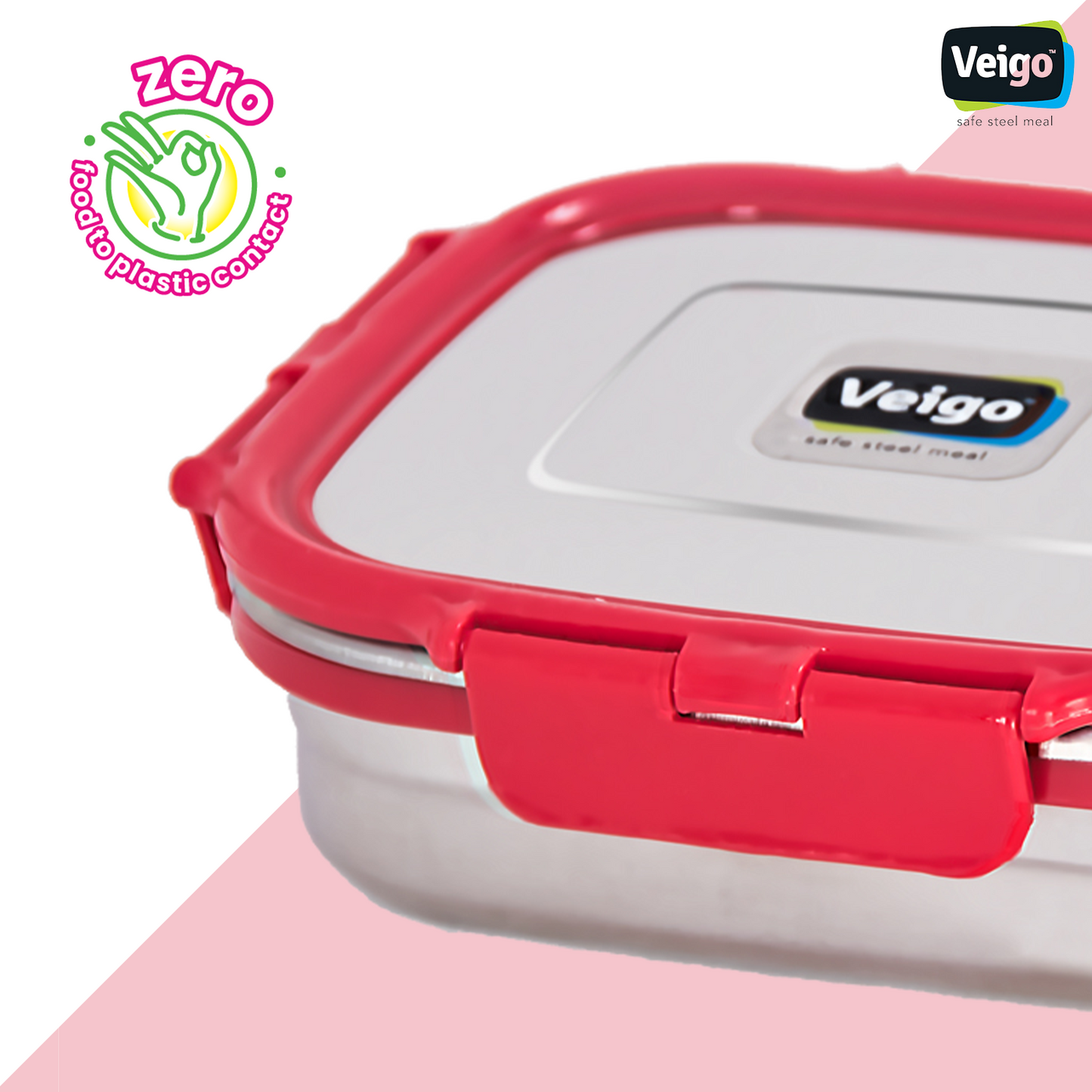 Veigo Large Steel lunchbox w/ Small Veg Box