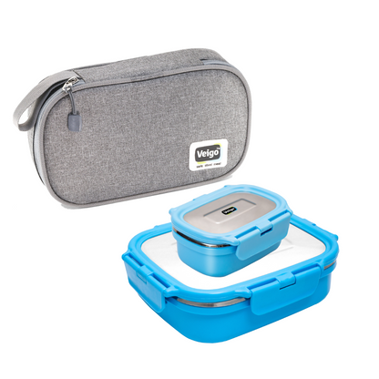 Veigo On the Go HeatUp - Set of 2 in a slim Lunch bag (Microwave Safe)