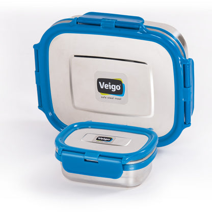 Veigo Large Steel lunchbox w/ Small Veg Box