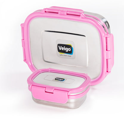 Veigo Large Steel lunchbox w/ Small Veg Box