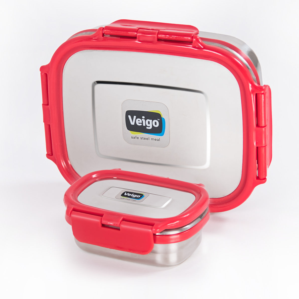 Veigo Large Steel lunchbox w/ Small Veg Box