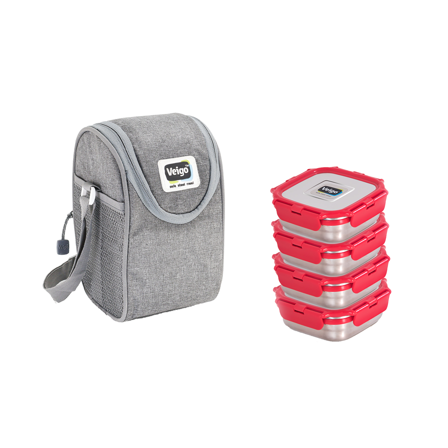 Veigo LunchBoss Combo- Tower of 4 in a Lunch Bag