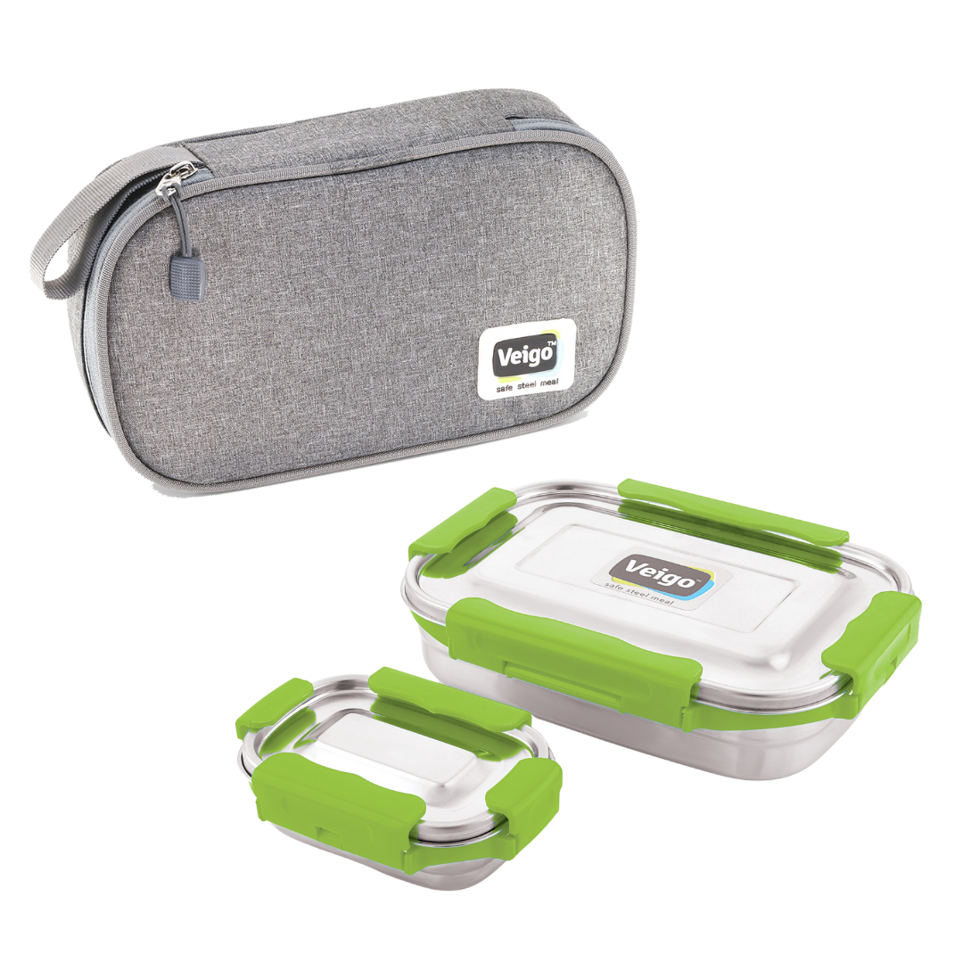 Veigo MaxoSteel JUMBO Lunch Box w/ Veg Box