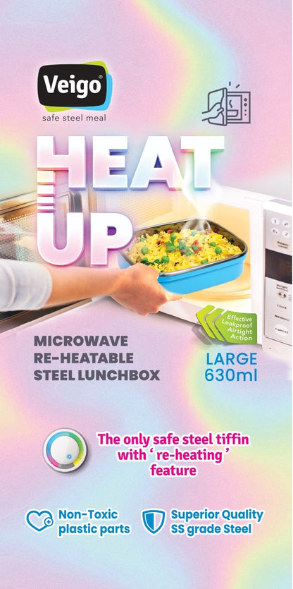 Veigo On the Go HeatUp - Set of 2 in a slim Lunch bag (Microwave Safe)