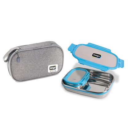 Veigo Jumbo Steel Lunch Box Set with Pouch