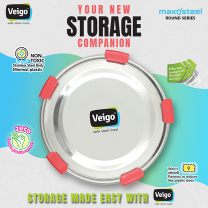 Veigo Maxosteel Round Storage Box- Set of 2