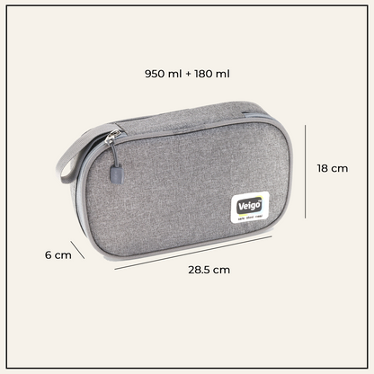 Veigo On The Go - Set of 2 Lunch Boxes in a Flat Pouch