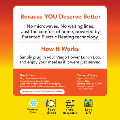 Electric Power Heating Lunch Box 🔌
