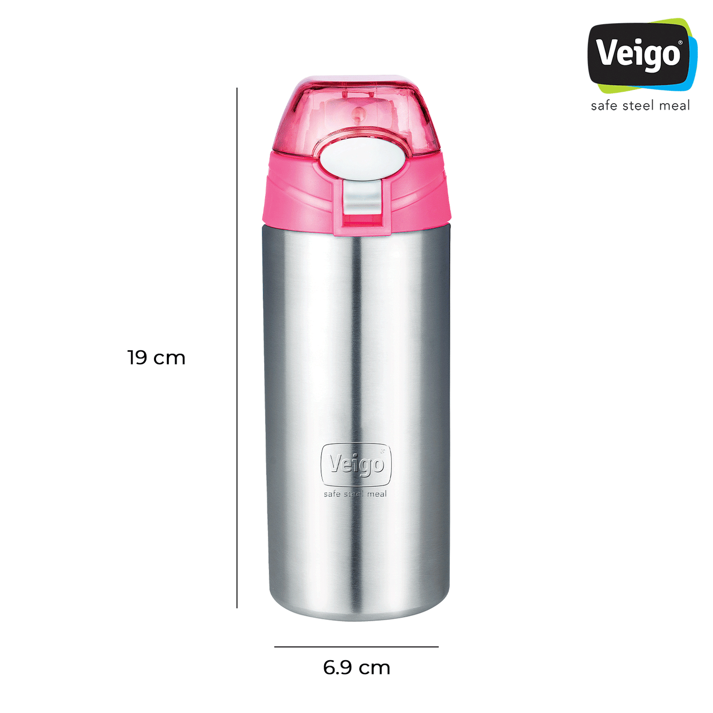 Veigo Steel Lunch Box Set w/ Fairy Pink SIP Bottle