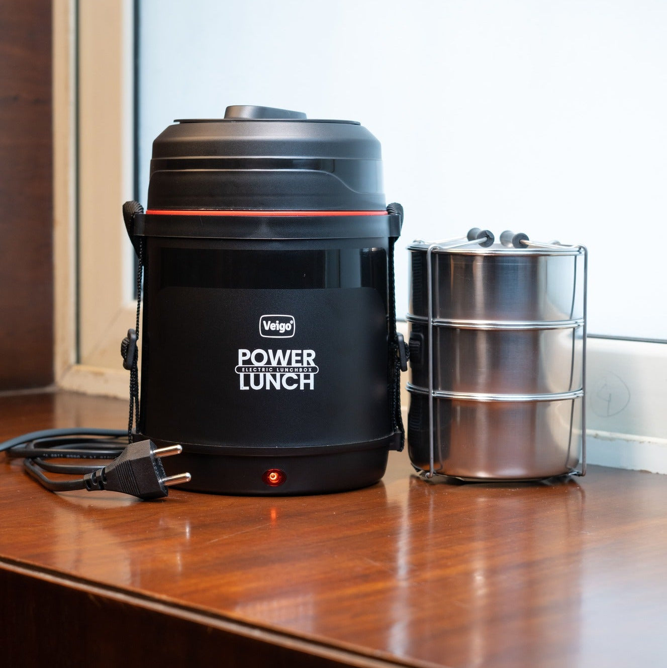 Veigo Electric Heating Lunch Box Combo | Stainless Steel Food Warmer