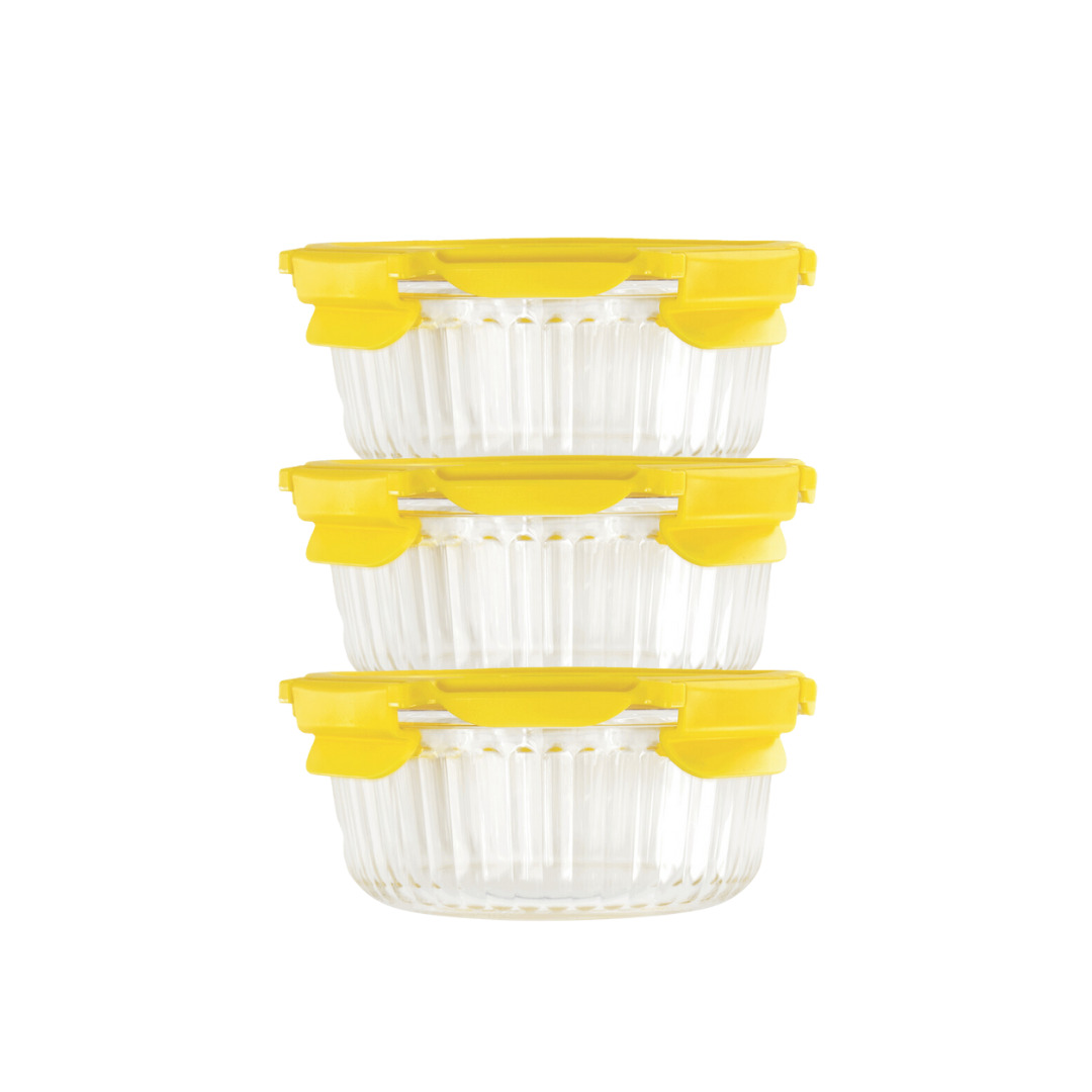 Veigo See & Serve |ROUND| Glass Container w/ Glass Lid