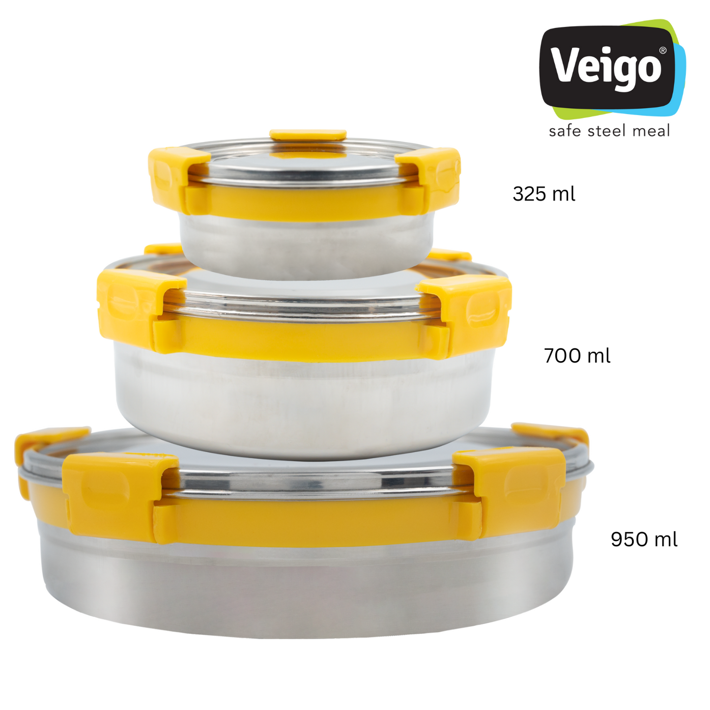 Veigo Maxosteel Round Storage Box- Set of 3