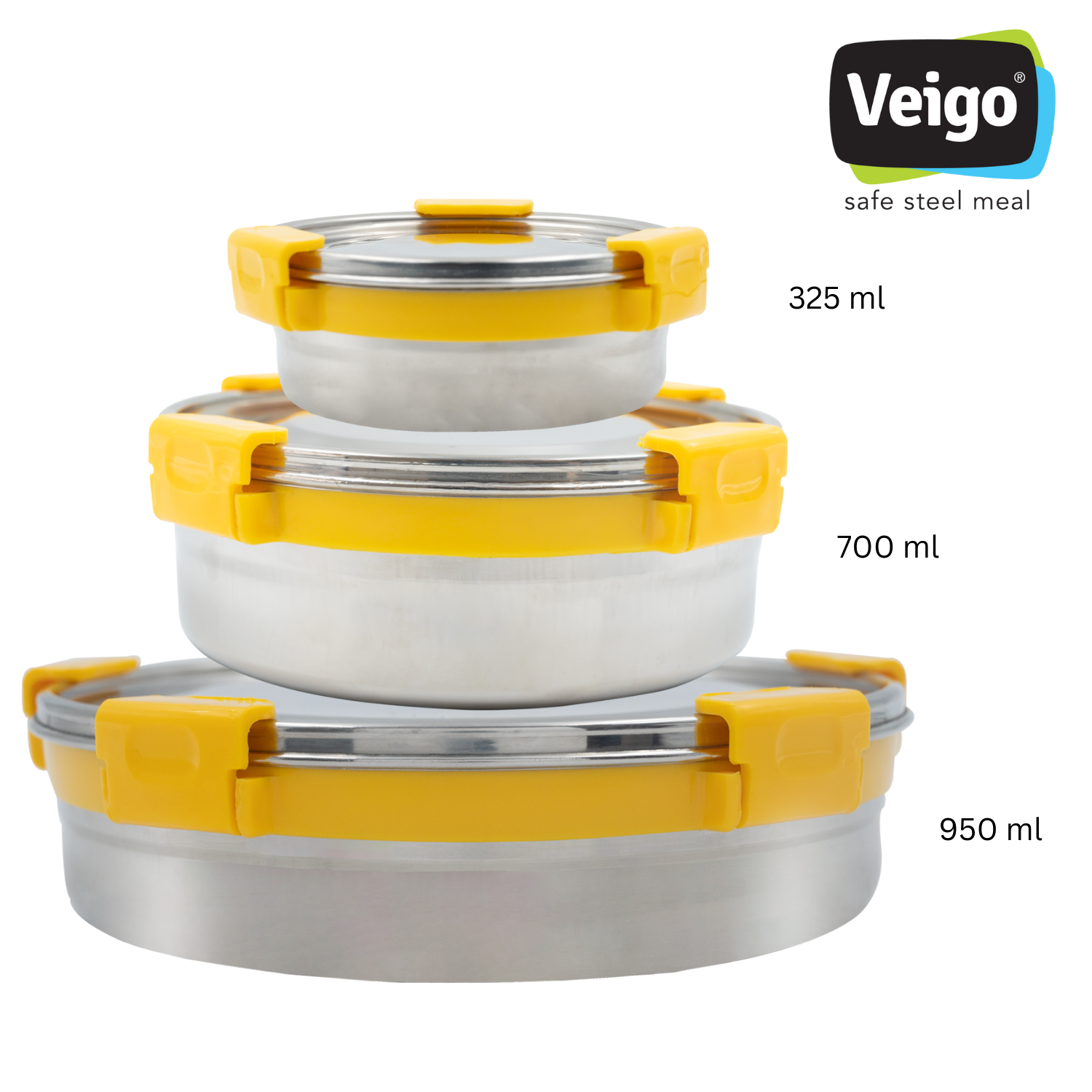 Veigo Maxosteel Round Storage Box- Set of 3 - Veigo Green