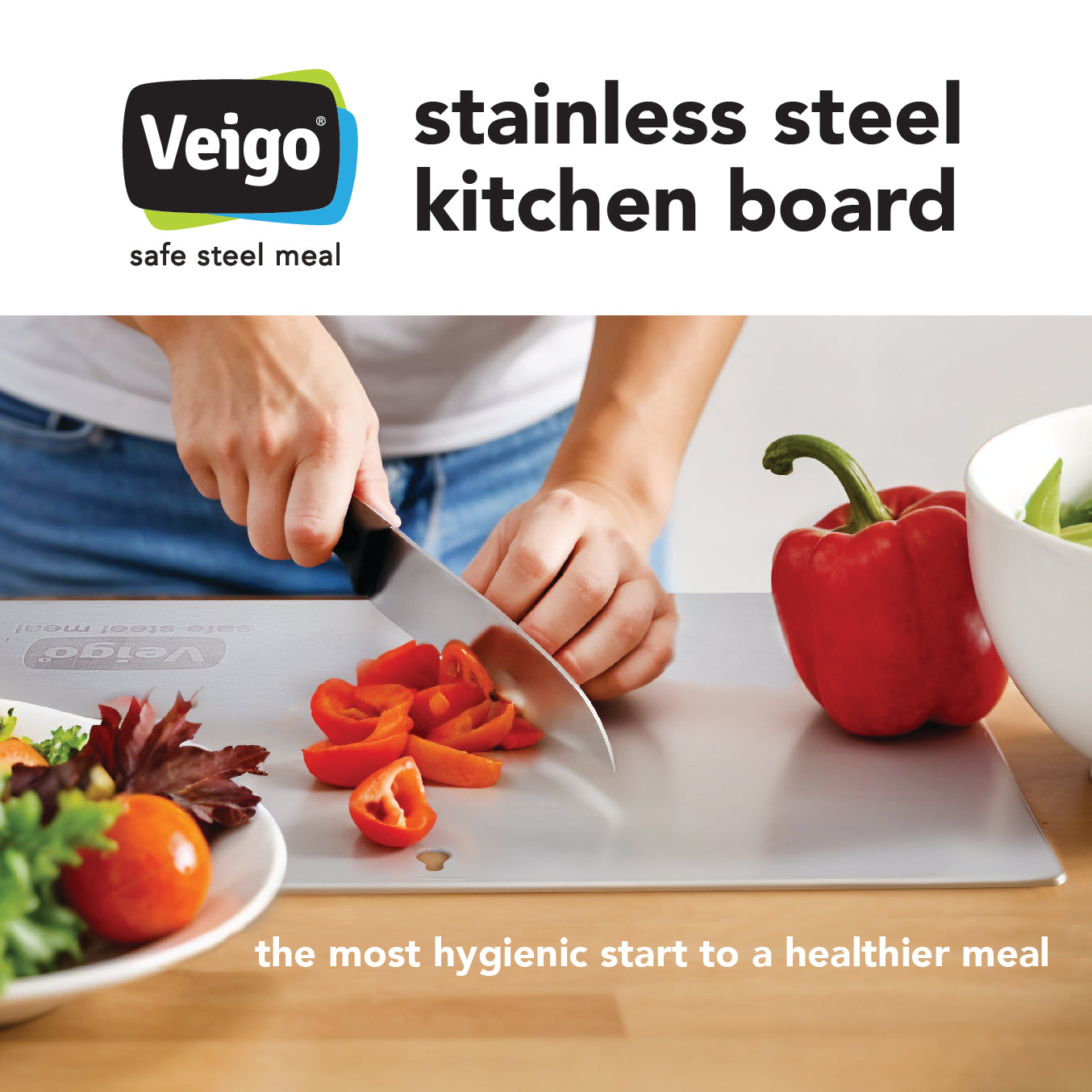 Veigo Stainless Steel Kitchen Board | Multipurpose