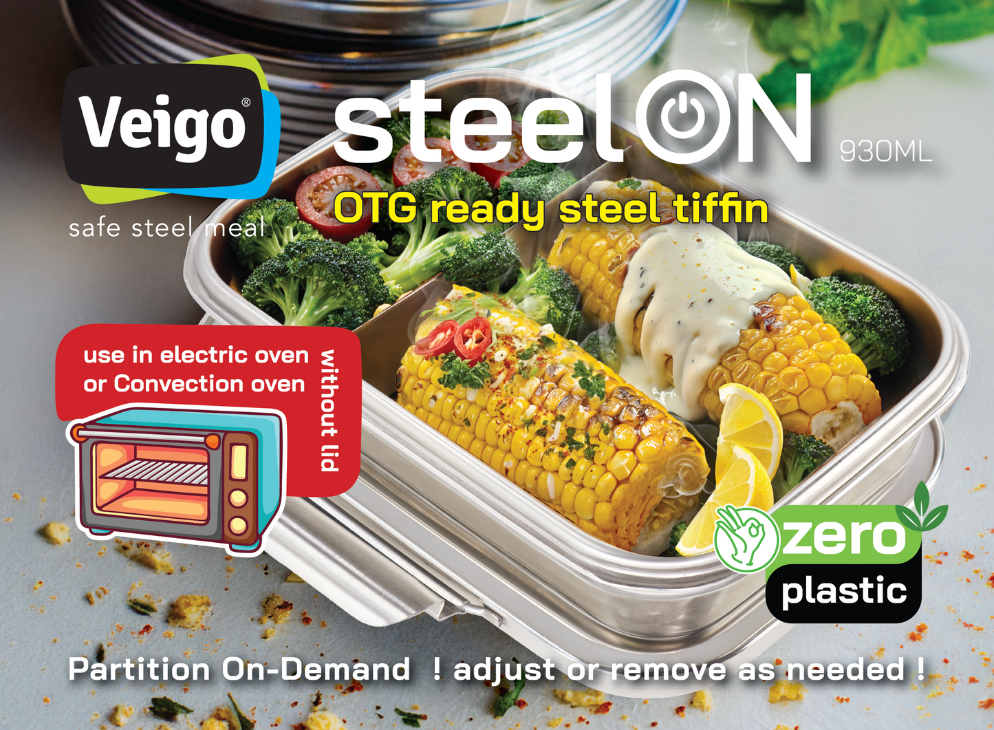 Veigo Steel On - Oven safe with Partition