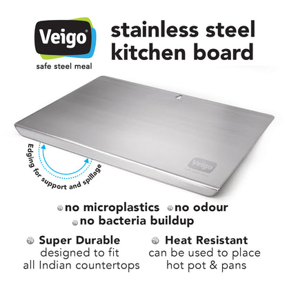 Veigo Stainless Steel Kitchen Board | Multipurpose