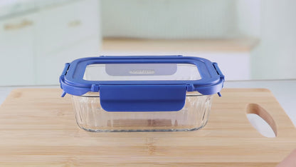 Veigo See & Serve |RECTANGLE| Glass Container w/ Glass Lid