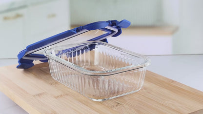 Veigo See & Serve |RECTANGLE| Glass Container w/ Glass Lid