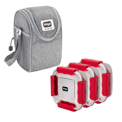 Veigo Maxo LunchBoss Combo- Tower of 3 in lunch bag