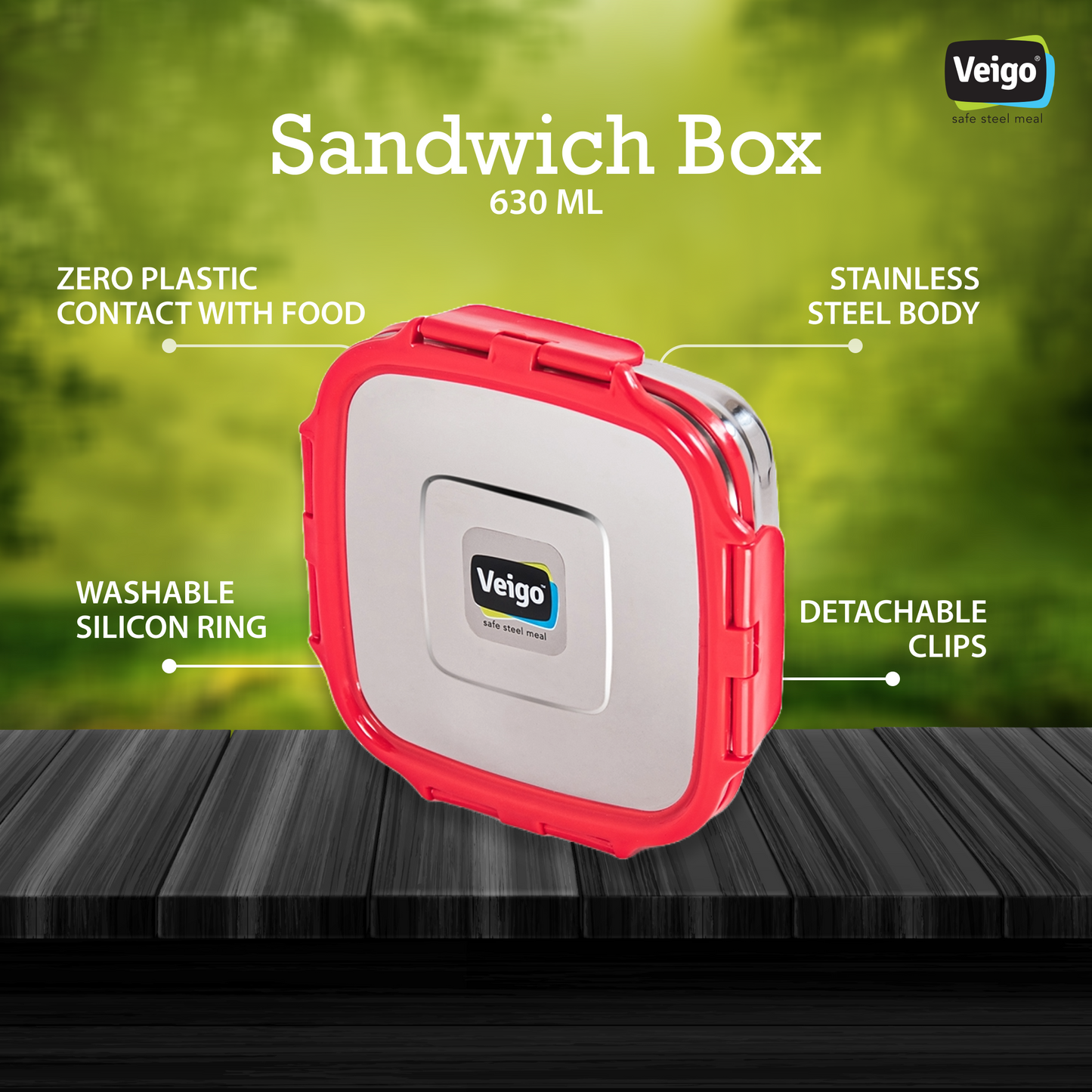 Veigo SANDWICH Steel Lunch Box