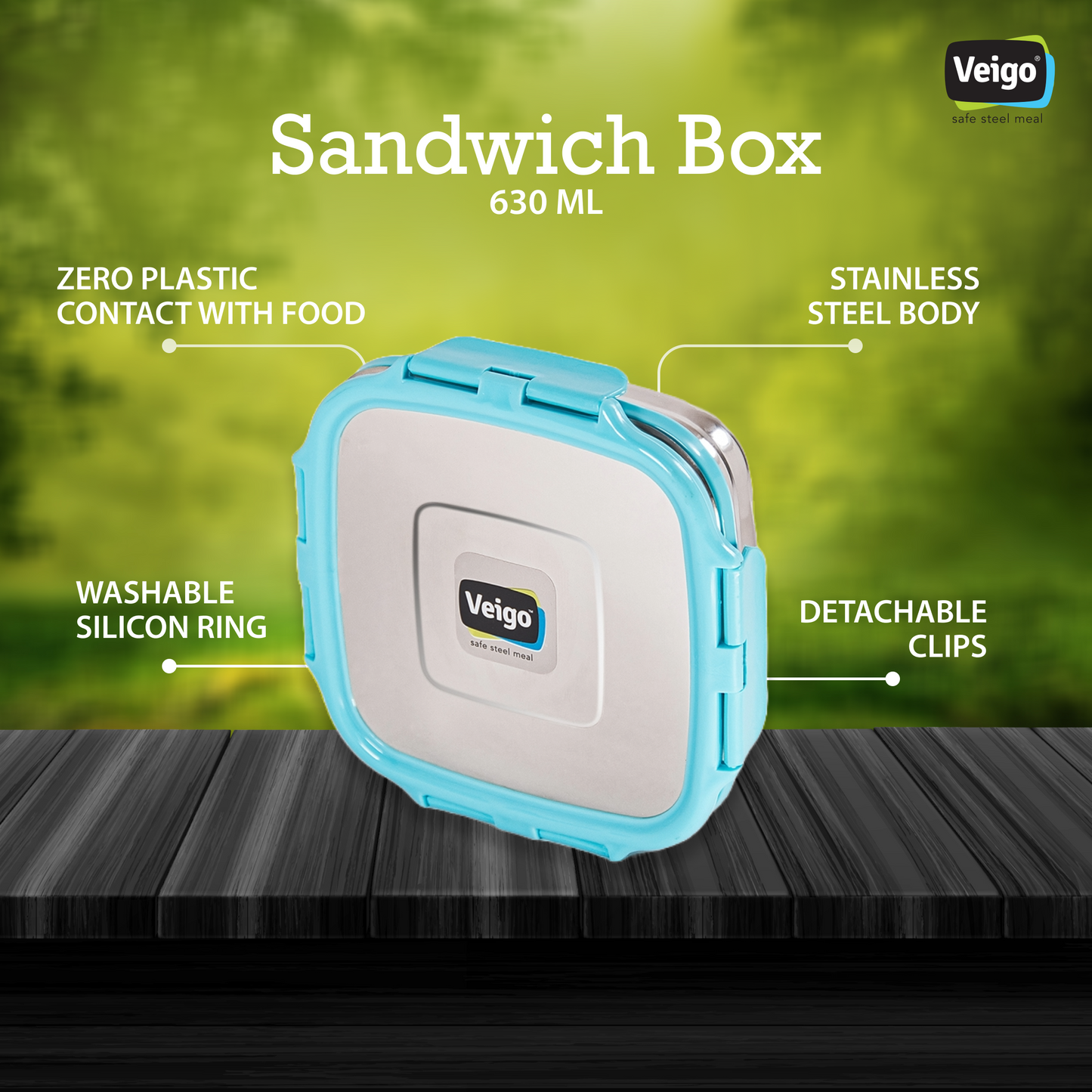 Veigo SANDWICH Steel Lunch Box